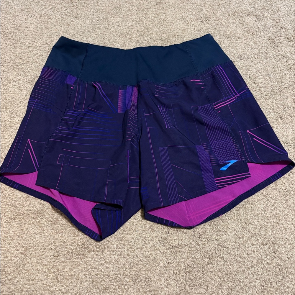 Brooks Women's Purple and Blue Athletic Shorts